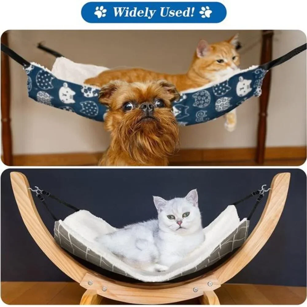 2 Pieces Reversible Cat Hanging Hammock Soft Breathable Pet Cage Hammock
